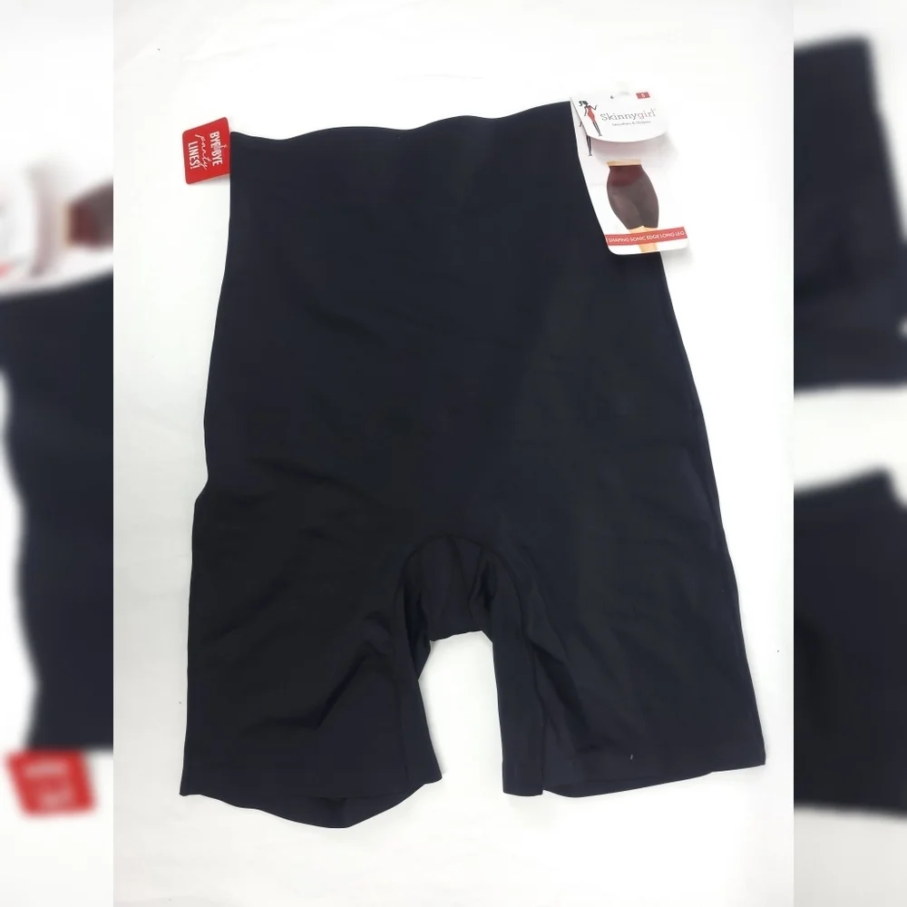 NWT Skinny Girl SHAPING Sonic Edge Long Leg Shorts Small Black